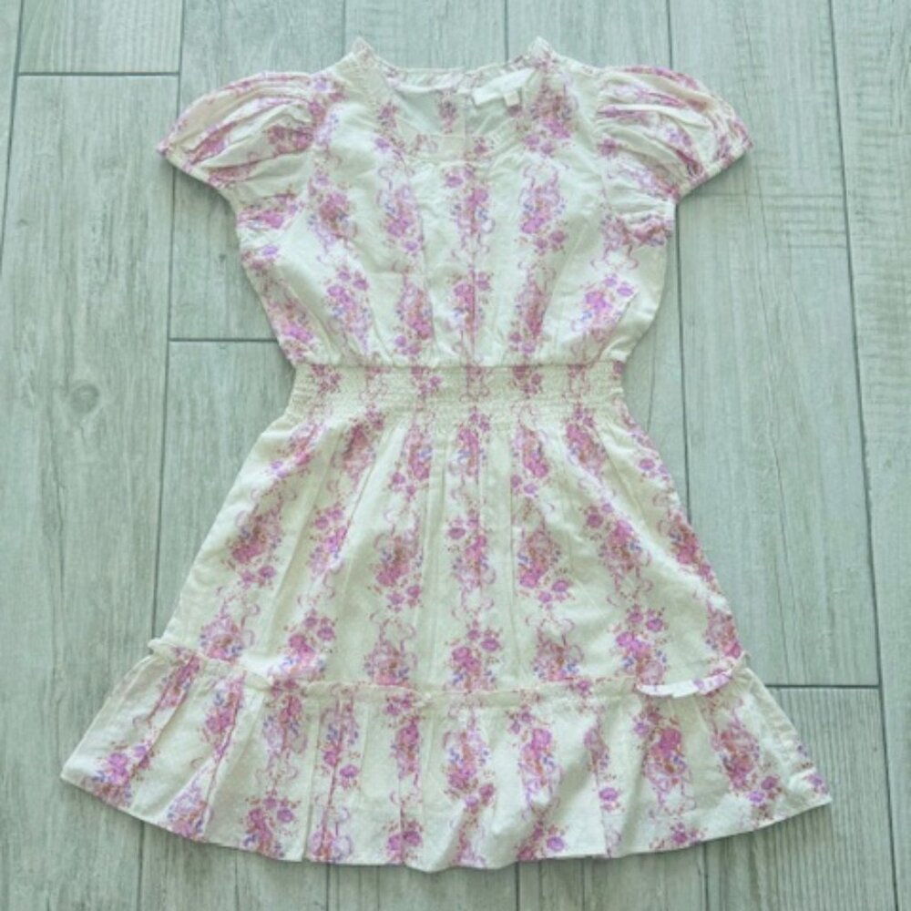 NWOT LoveShackFancy Girls Smocked Poplin Floral Bows Dress 7/8Y